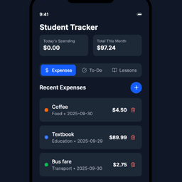 Student Expense Tracker App with To-Do and Less... logo